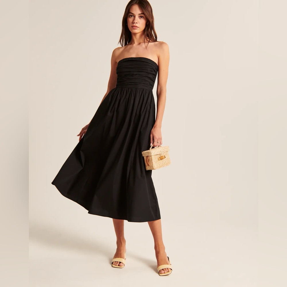 NWT A&F Strapless Black Evening Gown